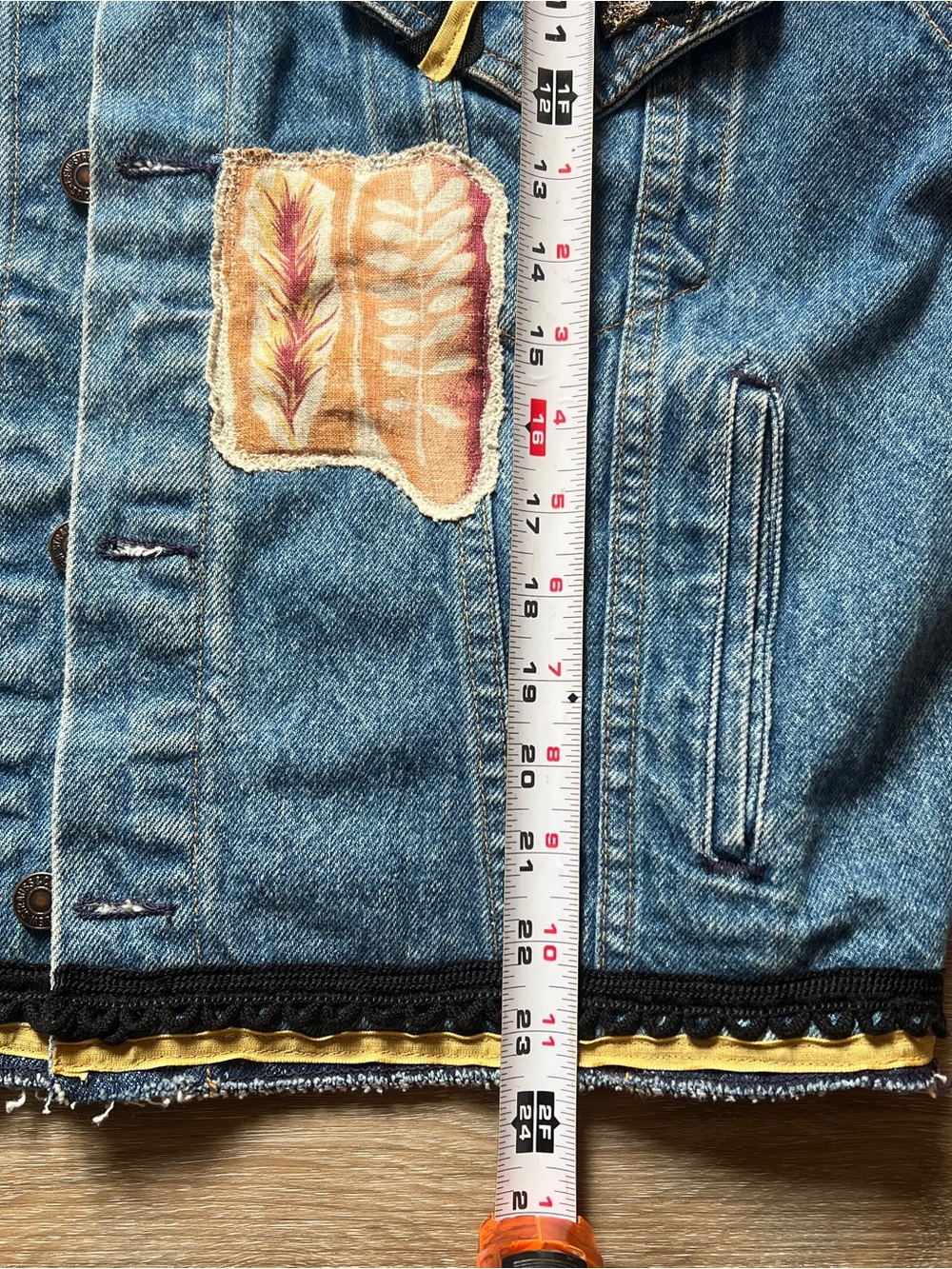 Vintage 80s 90s Custom Upcycled Levi’s Denim Trucker Jacket M/L USA patch ooak - Picture 12 of 14